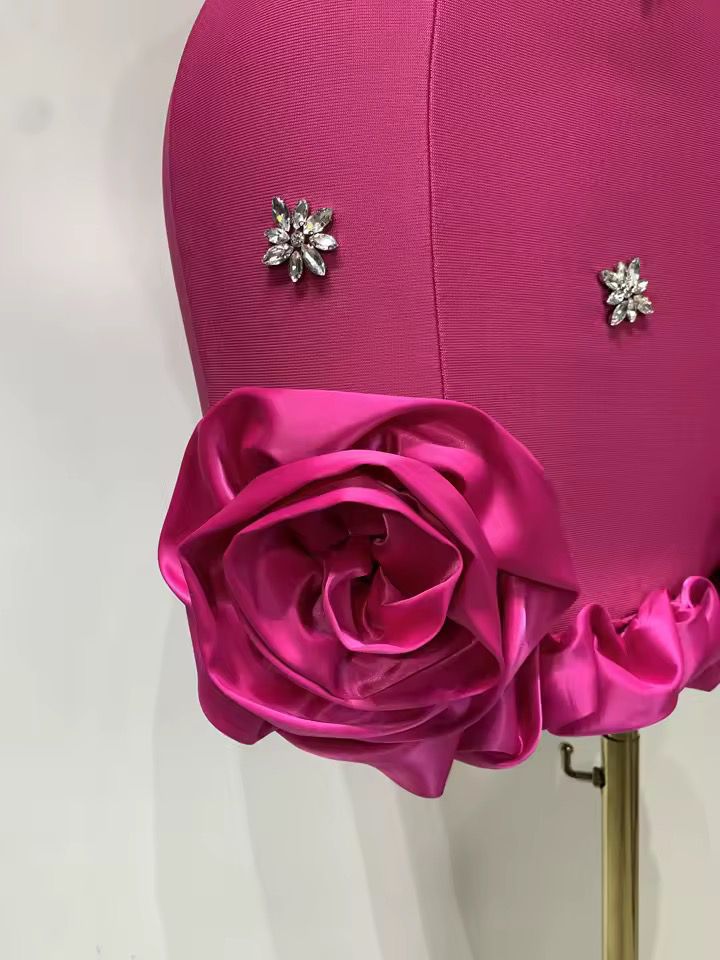 Rhinestone  mini bandage dress Pink (Pre-order)