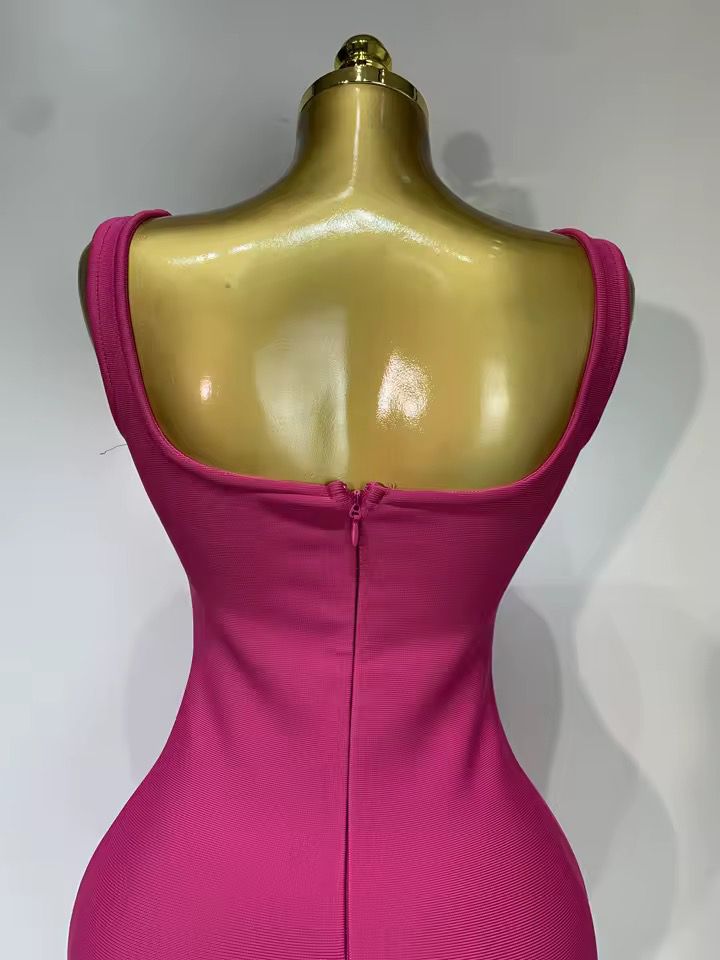 Rhinestone  mini bandage dress Pink (Pre-order)