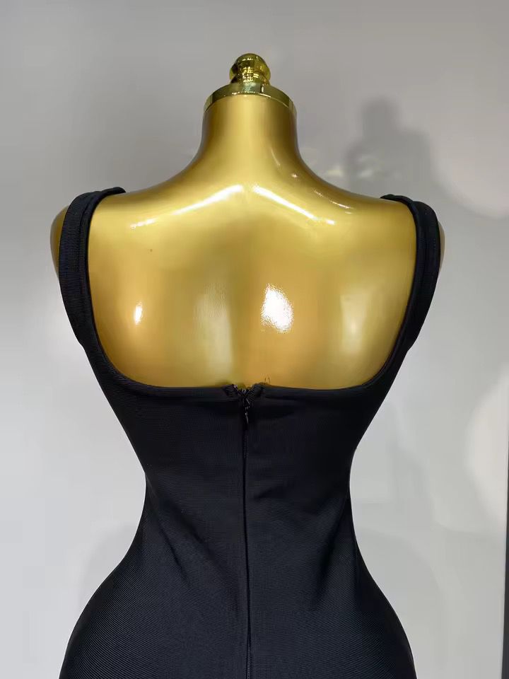 Rhinestone mini bandage dress Black (Pre-order)